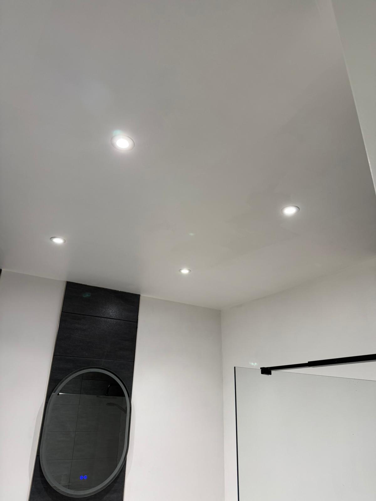Bathroom LED downlight installation